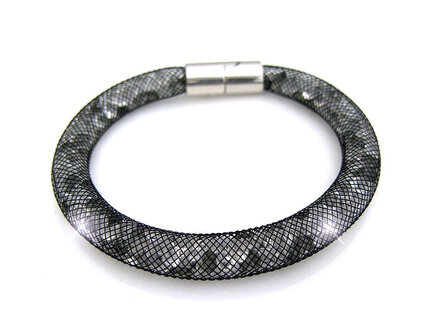 Stardust strass armband - zwart / wit