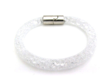 Stardust strass armband - wit