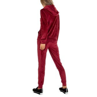 Dames comfy huispak / velvet joggingpak 2-delig - rood