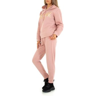 Dames comfy huispak / joggingpak 2-delig - roze