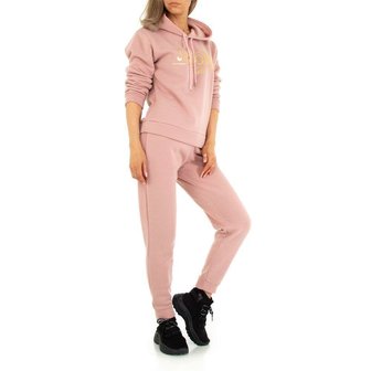 comfy huispak / joggingpak 2-delig - roze - Jewelry & Fashion