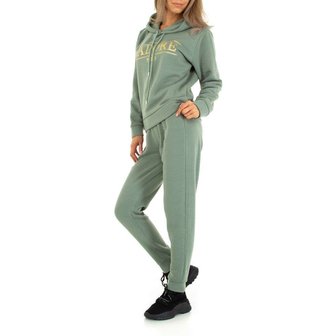 Dames comfy huispak / joggingpak 2-delig - groen