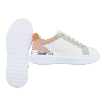 Dames sneakers / lage multicolor gympen - wit / grijs