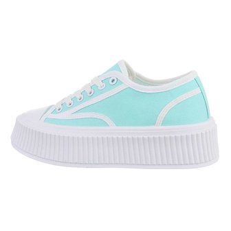 Dames sneakers / gympen met dikke zolen - turquoise