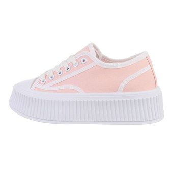 Dames sneakers / gympen met dikke zolen - roze