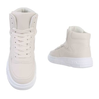 Dames sneakers / halfhoge gympen - beige