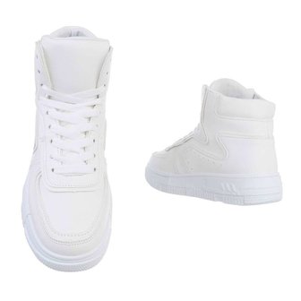 Dames sneakers halfhoge gympen wit Lunamex Jewelry Fashion