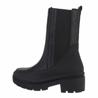 Dames kuitlaarzen / Chelsea boots - zwart