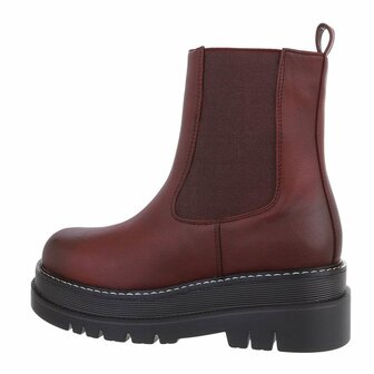 Dames enkellaarzen / Chelsea boots - bordeaux rood