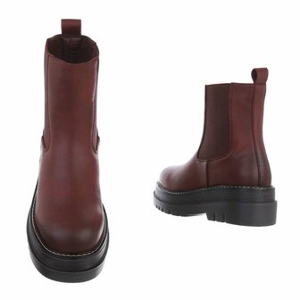 Dames enkellaarzen / Chelsea boots - bordeaux rood