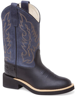 Kinder western laarzen / cowboy boots echt leder - blue black