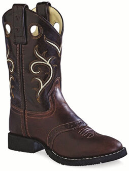 Kinder western laarzen / cowboy boots echt leder - dark brown
