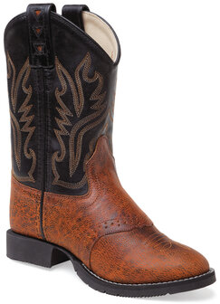 Kinder western laarzen / cowboy boots echt leder - burnt vintage black