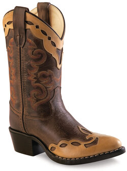 Kinder western laarzen / cowboy boots echt leder - brown tan canyon