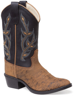 Kinder western laarzen / cowboy boots echt leder - verona beige black