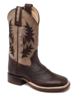 Kinder western laarzen / cowboy boots echt leder - taupe brown tumble