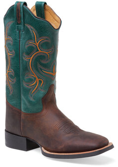 Dames western laarzen / cowboy boots echt leder - petrol brown