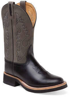 Dames western laarzen / cowboy boots echt leder - black grey