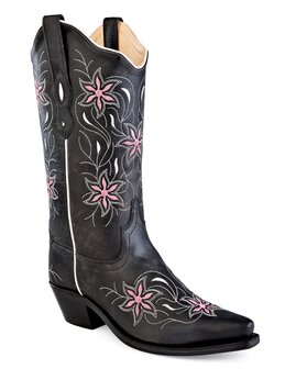 Dames western laarzen / cowboy boots echt leder - black