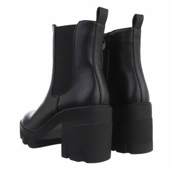 Dames enkellaarzen / chelsea boots laarsjes - zwart