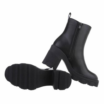 Dames enkellaarzen / chelsea boots laarsjes - zwart