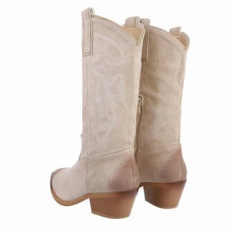 Dames cowboy kuitlaarzen / western laarsjes - beige