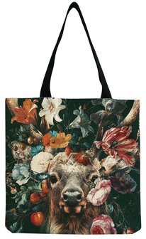 Shopper boodschappentas met print - hert