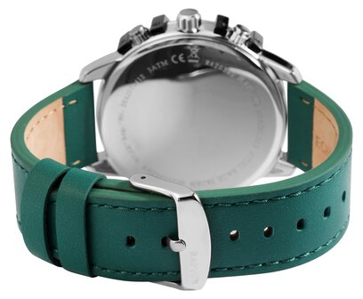 Raptor Watches Limited herenhorloge met lederen band, Arve - groen / paars