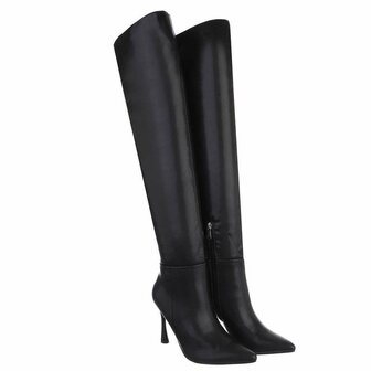 Dames overknee laarzen high heels - zwart