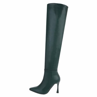 Dames overknee laarzen high heels - groen