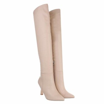 Dames overknee laarzen high heels - beige