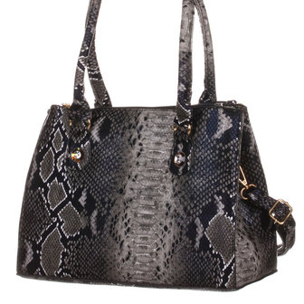 Dames tas / handtas middelgroot met slangenprint - antraciet