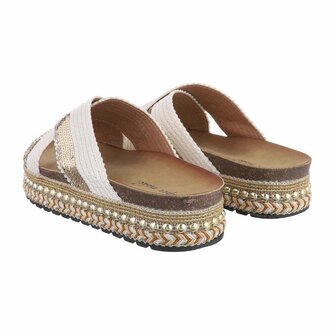 Dames slippers met glitter pailletten - wit