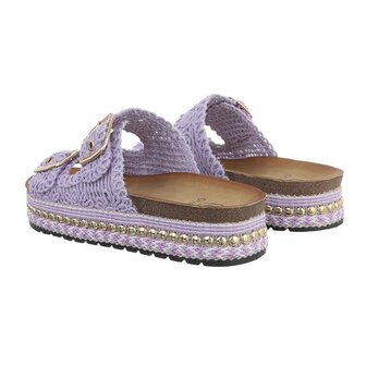 Dames slippers met plateauzolen - paars / lila