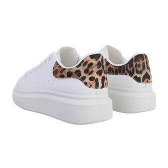 adviseren Ga lekker liggen uitlijning Dames sneakers met panterprint - wit / leopard - Lunamex Jewelry & Fashion