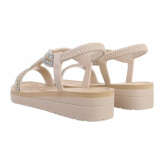 Dames sandalen met strass - beige