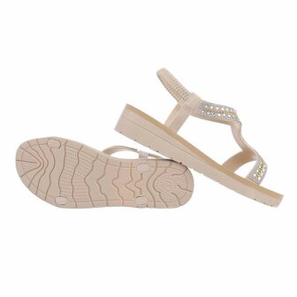 Dames sandalen met strass - beige