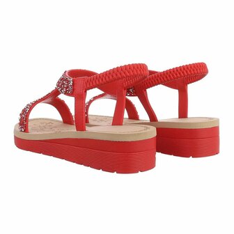 Dames sandalen met strass - rood