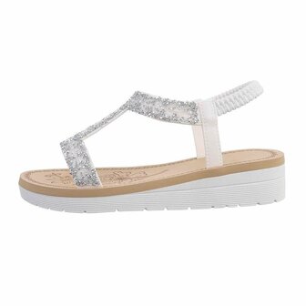 Dames sandalen met strass - wit