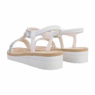 Dames sandalen met strass - wit