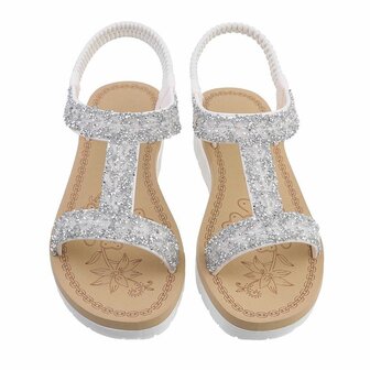 Dames sandalen met strass - wit