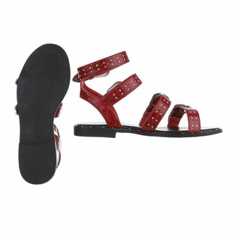 Dames sandalen met gespen - rood