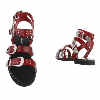 Dames sandalen met gespen - rood