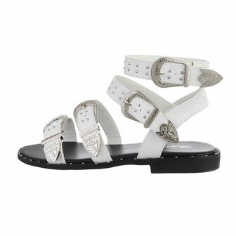 Dames sandalen met gespen - wit