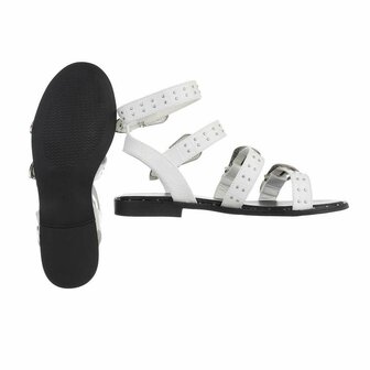 Dames sandalen met gespen - wit