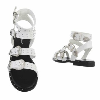 Dames sandalen met gespen - wit