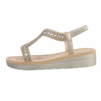Dames sandalen met strass - goud