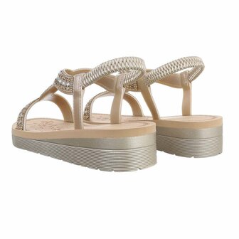 Dames sandalen met strass - goud