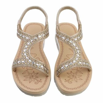 Dames sandalen met strass - goud