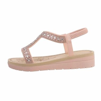 Dames sandalen met strass - roze